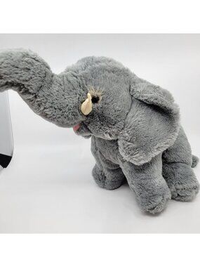 Kids Preferred Realistic Elephant Plush Sitting Long Trunk 12" Stuffed Animal
